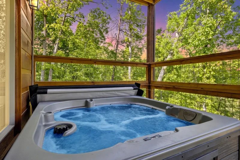 Hilltop Dreamin cabin hot tub