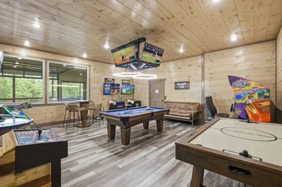 game rooms like in Grand Splash Lodge are one of the best things to do in Pigeon Forge for families